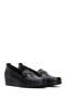 Women's Black Buckle Detailed Wedge Heeled Genuine Leather Loafer, Winter Shoes 25Afd4122Ft - 3