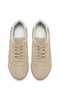 Women's Beige Lace-Up Suede Leather Sneaker 26Pfd420410 - 4