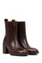 Women's Brown Zippered Thick Heeled Leather Boots 25Wfd203018 - 2