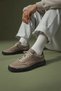 Men's Taupe Color Lace-Up Nubuck Leather Sneaker WM740006DN - 2