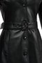 Lilian Women's Black Long Leather Coat 26Sge56421M - 5
