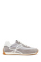 Women's Gray Lace-Up Leather Sneaker 26Pfd220814