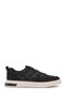 Men's Black Lace-Up Patterned Fabric Sneakers 26SFD69326F