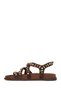 Women's Brown Stone Suede Leather Sandals 26Sfd551110 - 3