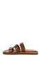 Women's Brown Strappy Leather Slippers 26Sfd360018 - 3