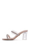 Women's Beige Stone Transparent Block Heel Pcs Slipper 26Sfe4500Pv - 3