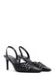 Women's Black Open Back Patent Leather Thin Heeled Shoes 25Sfd 161816 - 3