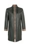 Marina Women's Green Oversize Leather Coat 26Sgd5675U4
