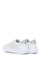Women's White Lace-Up Leather Sneakers 26PFD511418 - 6