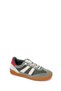 Women's Green Lace-Up Leather Sneaker 26Pfd431214 - 7