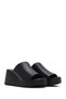 Women's Black Leather Slippers with Filled Heels 26Sfd180818 - 2