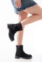 ZRİN-02-2014 Premium Black Suede Waterproof Women's Boots with Buckle Accents - 3
