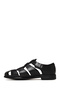 Black Men's Black Leather Buckle Summer Shoes 26Sfd695918 - 4
