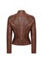 Kylie Women's Brown Prevailing Collar Leather Jacket 24Wge5352Nc - 7