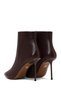 Women's Burgundy Zippered Thin Heeled Leather Boots 25Wfd101218 - 8