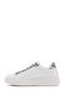 Women's White New Era Lace-Up Sneakers, Genuine Leather Sneakers G03G100017 - 2