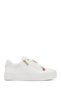Women's White Lace-Up Thick-Soled Sneaker Af520004Sv