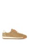 Women's Beige Lace-Up Suede Leather Sneaker 26Pfd431110