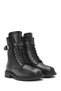 Women's Black Zippered Leather Boots Wf180008Dv - 3
