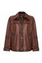 Britney Women's Brown Shirt Collar Oversized Leather Coat 25Wge5629Nc - 3