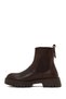 Women's Brown Thick-Soled Leather Chelsea Boots Wf410016Dv - 3