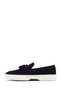 Men's Navy Blue Tasseled Thick Sole Shoes, Suede Leather Loafer 26Sfd631310 - 3