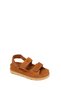Women's Tan Strappy Thick Soled Suede Leather Sandals 26Sfd151610 - 8