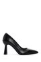 Women's Black Heeled Leather Stiletto 26Pfd130518