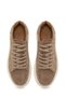 Men's Beige Lace-Up Thick Soled Suede Leather Sneaker Wm740010Ds - 4