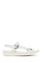 Women's White Leather Comfort Sandals 26Sfd340418