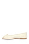 Women's White Leather Ballerinas 26Pfd552118 - 4