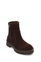 Women's Brown Double Zipper Suede Leather Boots Wf410015Ds - 8