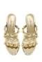Women's Gold High Thin Heeled Slippers 26Sfd442414 - 6