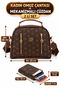 Women's Patterned Daily Crossbody Bag – Black Wallet with Gold Zipper Detail and Card Holder