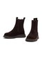 Women's Brown Thick Soled Suede Leather Chelsea Boots 25Wfd511410 - 3