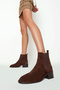 Women's Brown Suede Leather Chelsea Boots 25Wfd153410