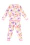 Unicorn Batik Patterned Girls' Tracksuit Set with Kangaroo Pockets - 5