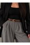 Oval Gold Buckle Belt Waist Belt Coat Belt Dress Belt Trouser Belt - 2