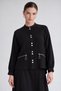 Black Two-Button Skirt Suit with Buckle Detail - 4