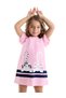 Striped Friends Girls Ruffled Pink Summer Dress