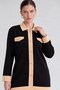 Button-Detail Pantsuit, Black - Dark Beige - 4