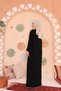 Hijab Dress Ferace Black Elif Vav Embroidered Snap Fastener Ribbed Medina Silk - 9