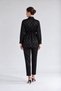 Jacquard Pattern Blazer and Pants Set, Black - 3