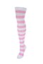 Women's White Pink Striped Cotton Knee High Socks - Design Socks - 2