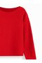 Girl's Red Long Sleeve Crop Sweatshirt 5-10 Years Old - 5