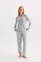 100% Cotton Long Sleeve Soft Textured Comfortable Cut Pajama Set 27410 - 3