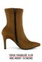 Kimberly Tan Suede Stretch Pointed Toe Zippered Thin Heeled Casual Boots - 5