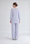 Chiffon-Detailed Tunic Set, Gray - 3