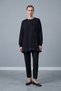 3D Floral Brooch Ruffle Hem Detailed Tunic Black
