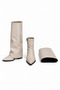 Beige Look Dust Cover Detailed Detachable Boot with Heel, Pointed Toe, Zipper, Women's Shoes - 4